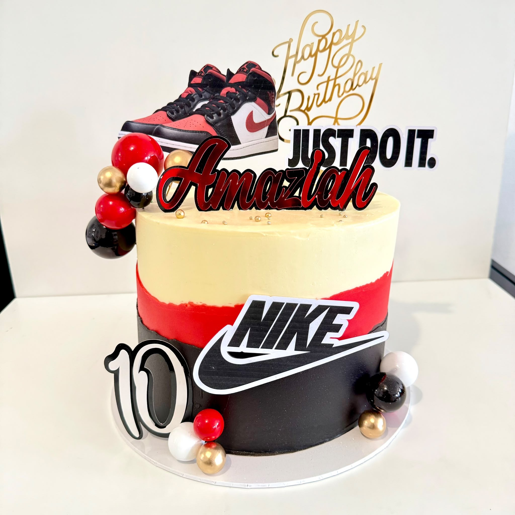 Nike themed birthday cake