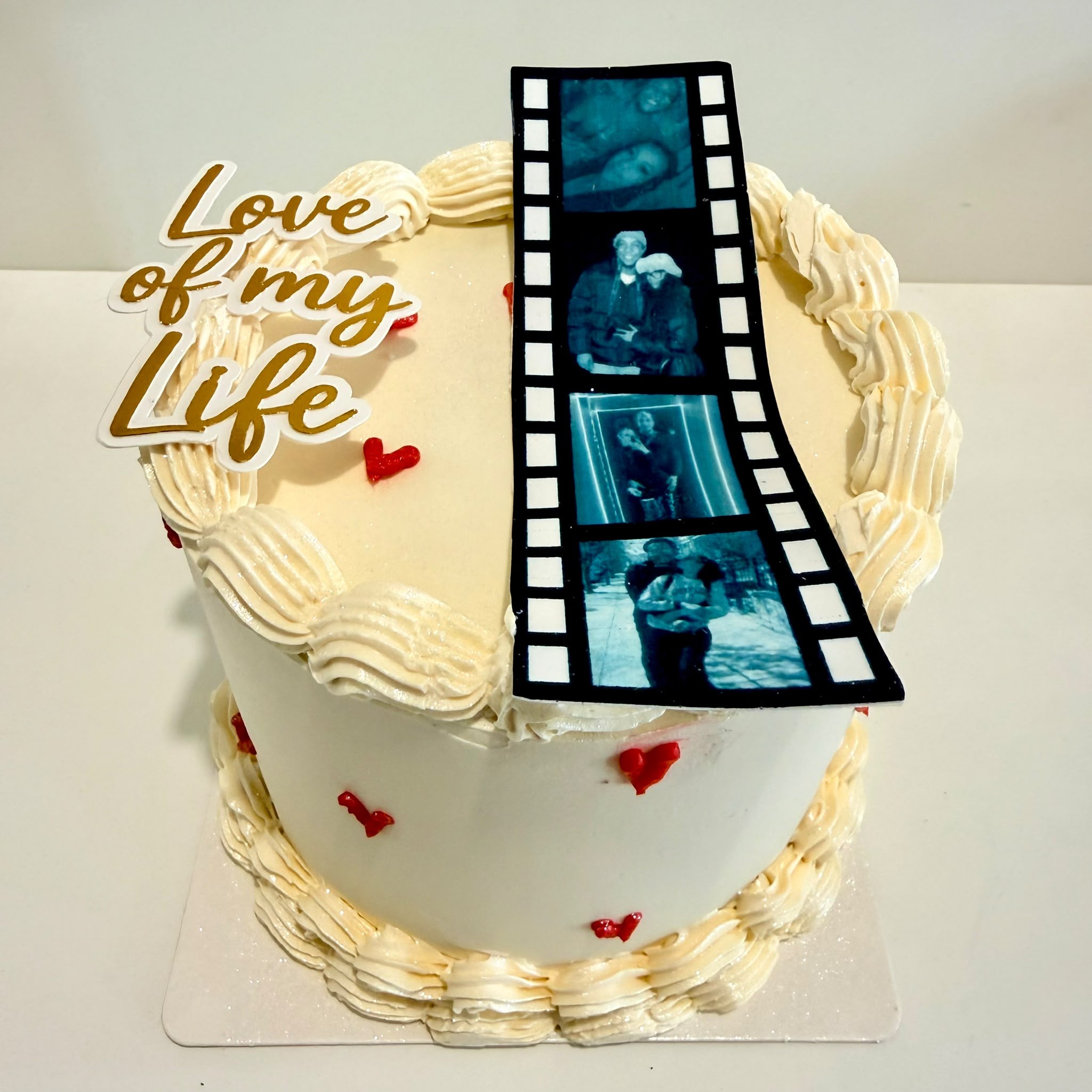 Love of my Life photo film strip celebration cake